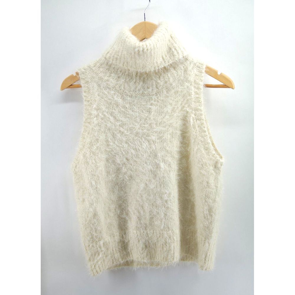 Show Me Your Mumu Medium Fauna Tank Fuzzy‎ Cream Knit Wool Blend Sleeveless